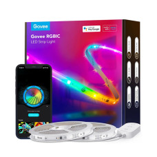 Govee Smart RGBIC LED Strip Lights 65.6ft, Alexa LED Light Strip Work with Google Assistant, Music Sync, DIY Multiple Colors on One Line, WiFi Color Changing Lights for Bedroom, Living Room, Holiday - ‎H619E1D1